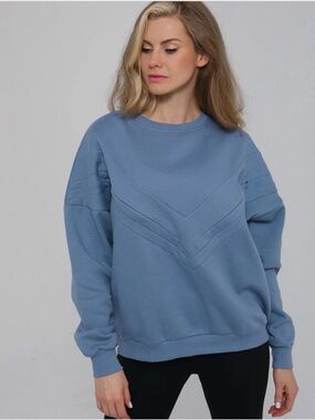 NWT Sweat & Milk Isabella Dusty Blue Oversized Nursing Sweatshirt Size S/M